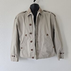 Ralph Lauren Blue Label Vintage Canvas Cotton Jacket Corduroy Collar size Small